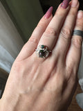 Black Fire Opal Spider Ring