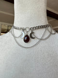 Rhodolite Garnet Triple Moon Laced Necklace