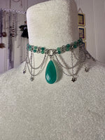 Green Onyx Woven Star and Moon Necklace