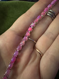 14k Gold Plated Sterling Pink Ethiopian Fire Opal Tennis Bracelet