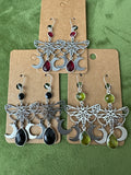 Triple Moon Moth Earrings