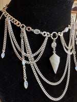 Solid Sterling Moonstone Laced Necklace