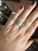 Double Band Blue Ethiopian Opal Ring