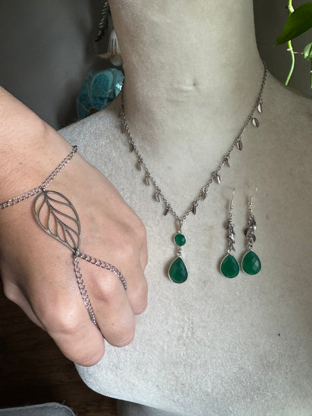 Green Onyx Leaf Set