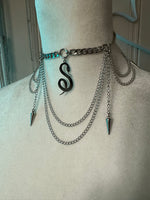 Spiked Snake Laced Necklace