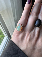 White Fire Ethiopian Opal Sterling Spider Ring