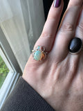 White Fire Ethiopian Opal Sterling Spider Ring