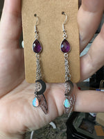 Silver Amethyst and Opal Fairywing Earrings