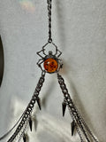 Giant Sterling Amber Spider Spiked Bodychain