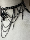 Black Dramatic Laced Mushroom Necklace