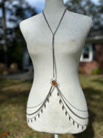 Giant Sterling Amber Spider Spiked Bodychain