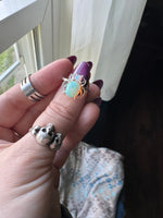 White Fire Ethiopian Opal Sterling Spider Ring