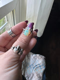 White Fire Ethiopian Opal Sterling Spider Ring