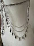 Spiked Sterling Black Onyx Spider Harness