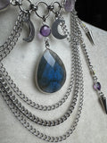 Ethiopian Opal, Labradorite, amethyst and sapphire