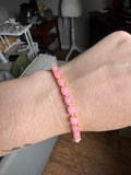 14k Gold Plated Sterling Pink Ethiopian Fire Opal Tennis Bracelet