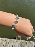 Sterling Raw Aquamarine Bracelet
