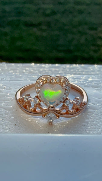 Rose Gold Ethiopian Opal Princess Ring