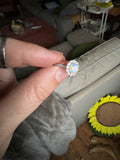 White Fire Oval Opal in Sterling with White Topaz Accents Ring
