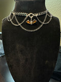 Laced Sterling Baltic Amber Bat Necklace