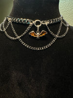Laced Sterling Baltic Amber Bat Necklace