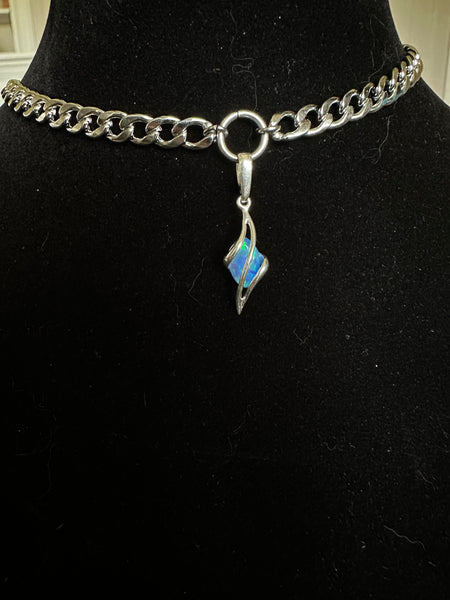 Fire Opal in a Sterling Cage Choker/Necklace