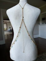 Gold Star and Moon Blue Topaz  Bodychain