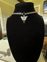 Sterling Luna Moth Choker/Necklace