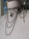 Dramatic Laced Black Onyx Spider Choker