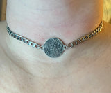 Hand Engraved Sterling Moon Necklace