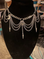 Star and Moon Spiked Laced Choker/Necklace