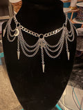 Star and Moon Spiked Laced Choker/Necklace