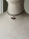 Tiny Cherry Amber Bat Choker/Necklace