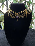 Laced Amethyst Moon Gold Choker/Necklace