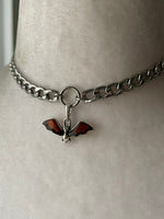 Tiny Cherry Amber Bat Choker/Necklace