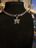 Black Onyx Sterling Butterfly Choker/Necklace