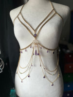 Gold Amethyst and Blue Topaz Mermaid Harness