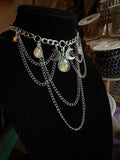 Labradorite Star and Moon Laced Necklace/Choker