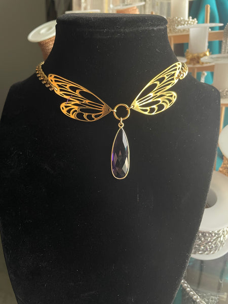 Amethyst Fairy Wing Necklace/Choker