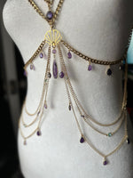 Gold Amethyst and Blue Topaz Mermaid Harness